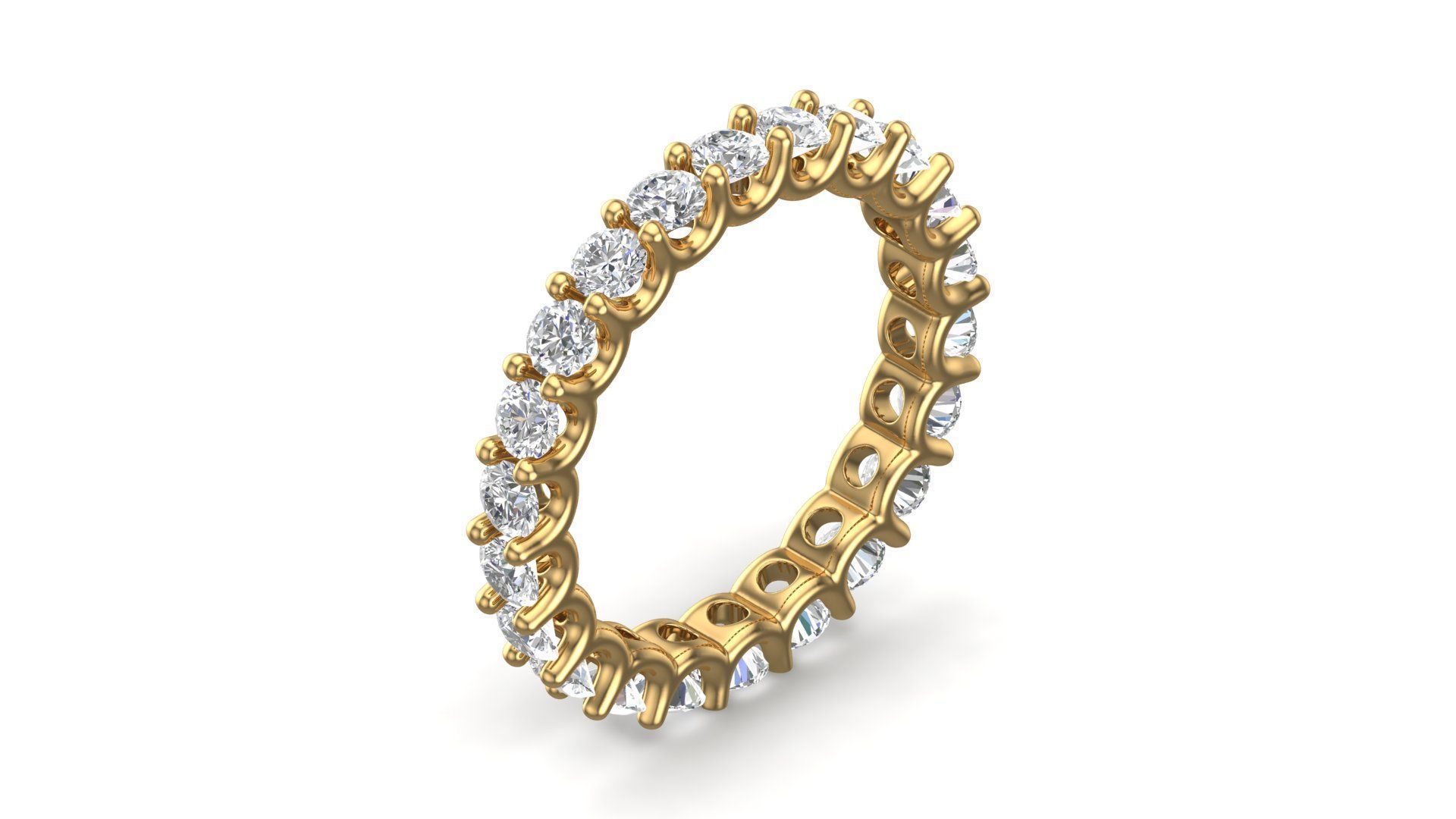 U Shaped Eternity Ring 2 point 7 mm stone size swiss 11 and EU51 3D print model_8