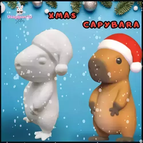 Xmas  Capybara 3D print model