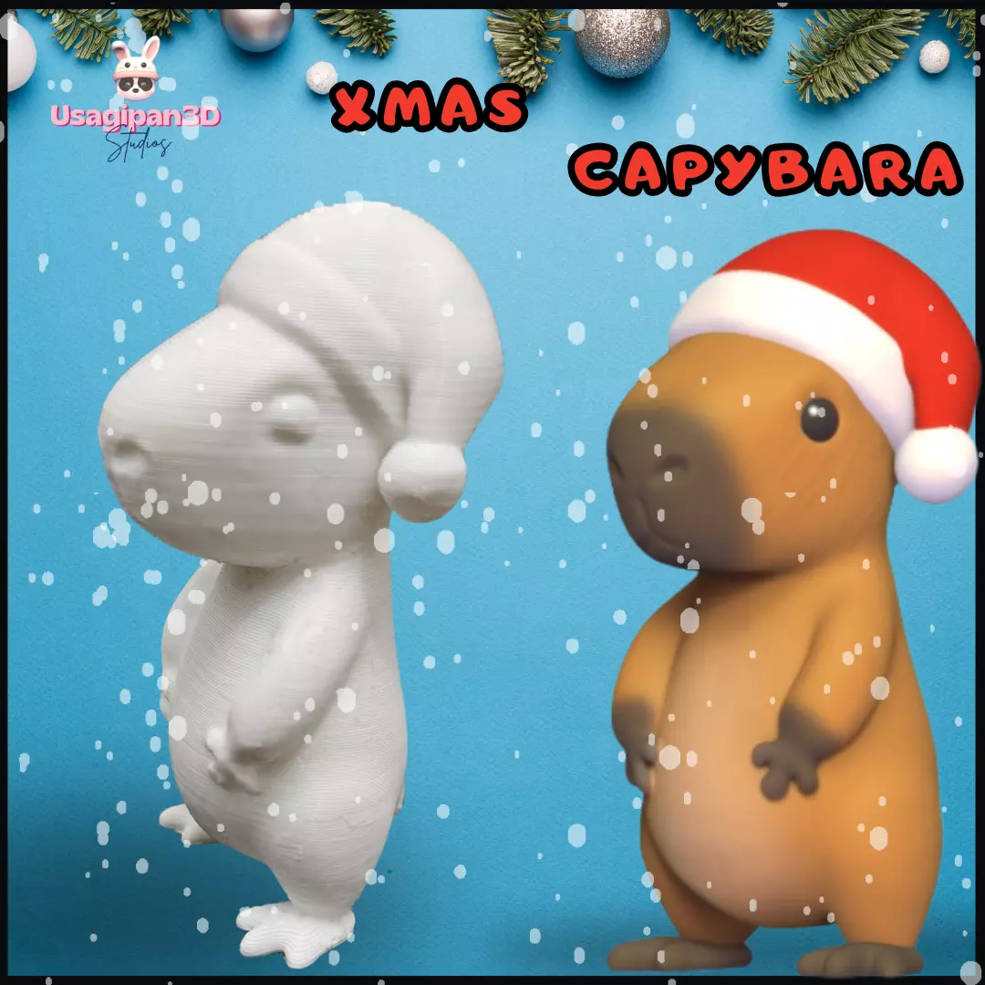Xmas  Capybara 3D print model_0