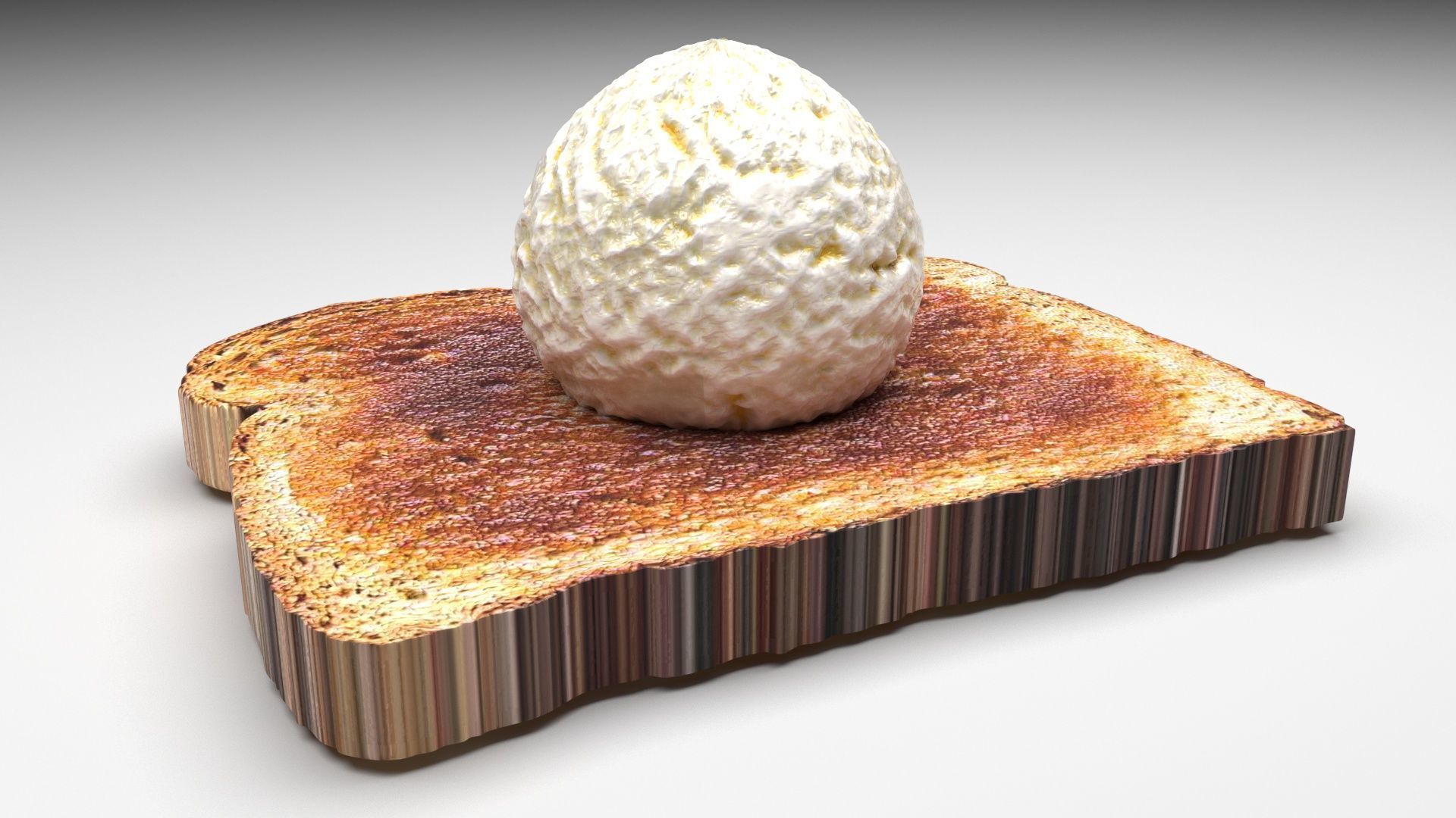 Ice Cream On Toast 3D model_6