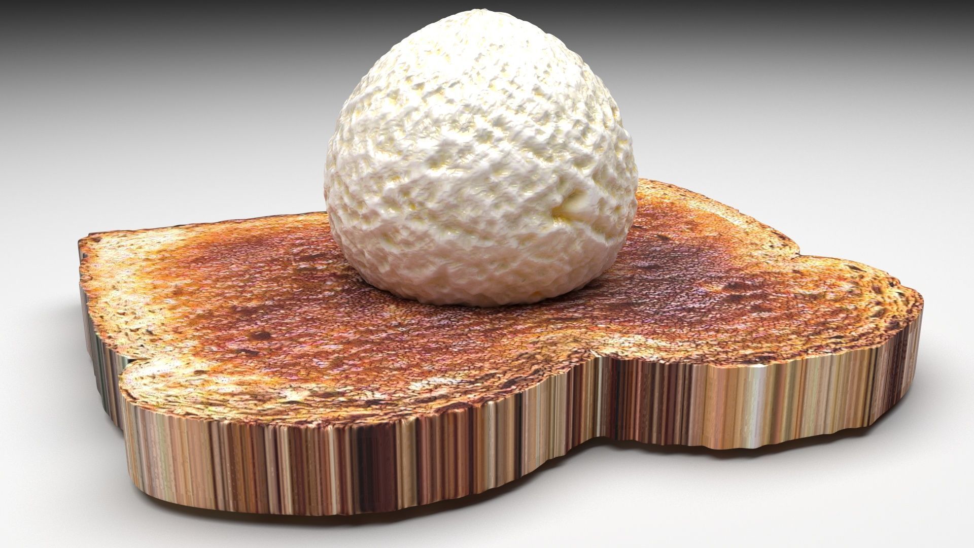 Ice Cream On Toast 3D model_3