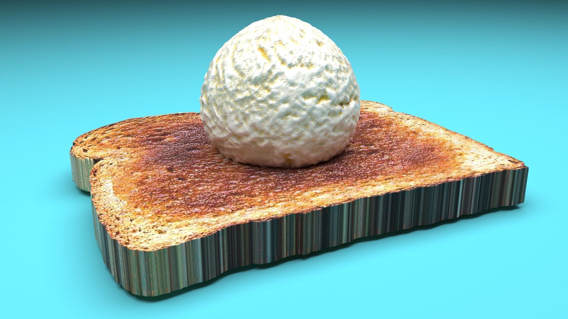 Ice Cream On Toast 3D model_7