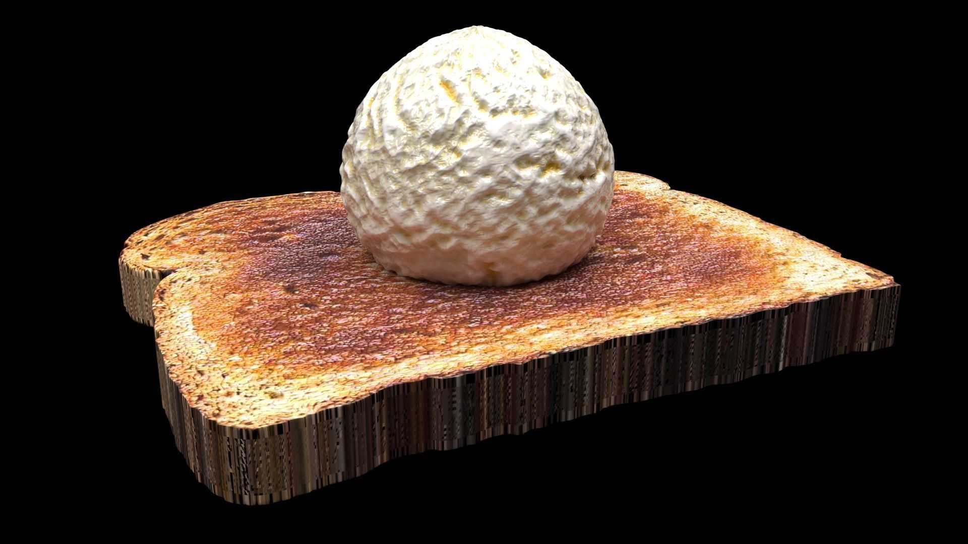 Ice Cream On Toast 3D model_8
