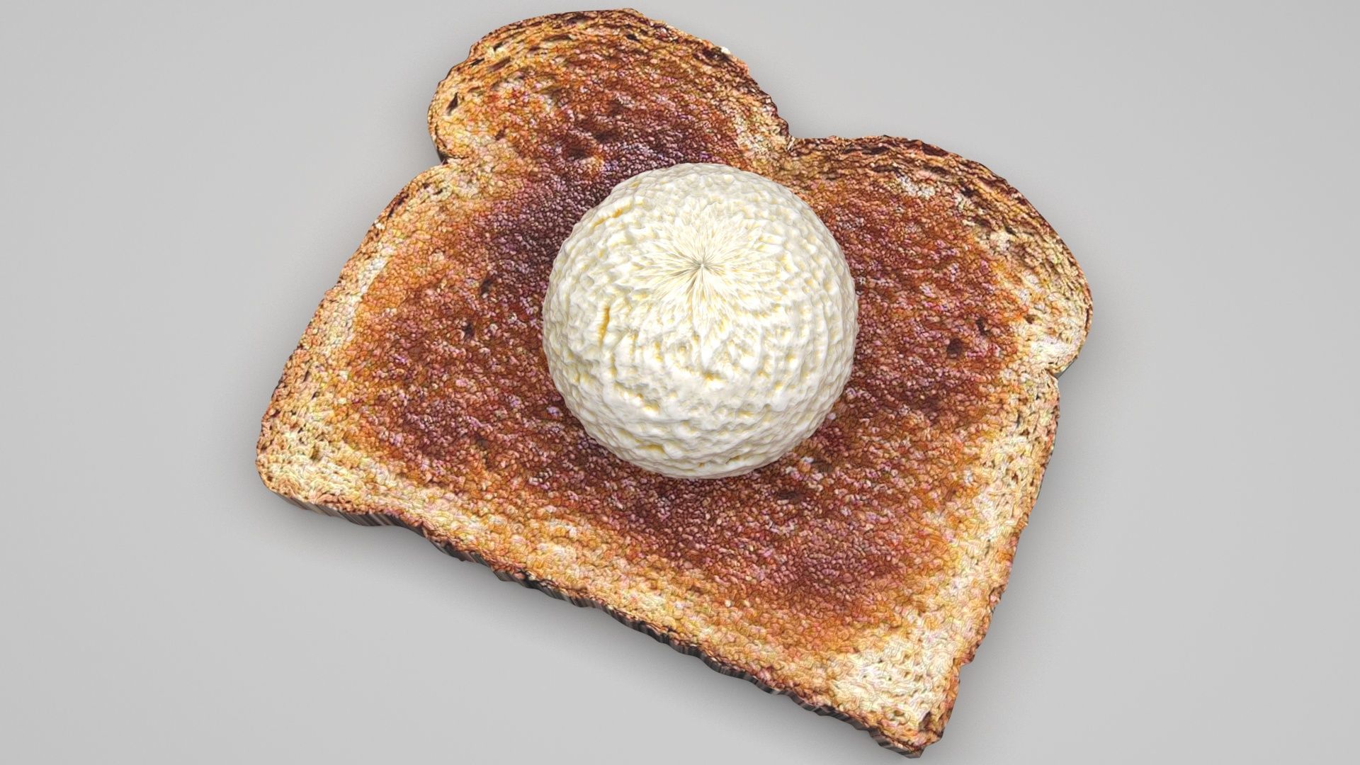 Ice Cream On Toast 3D model_2