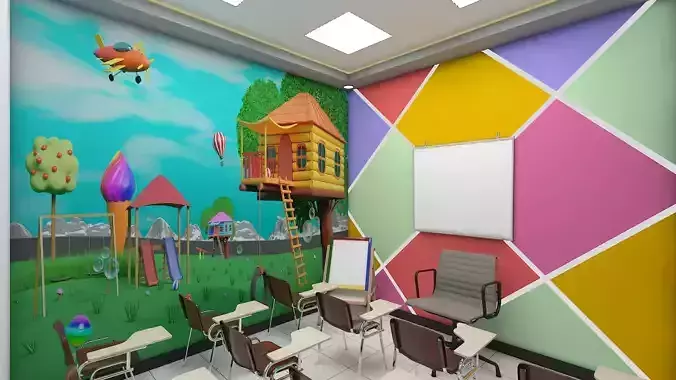 Kinder Garden Class Room 3D Model  3D model