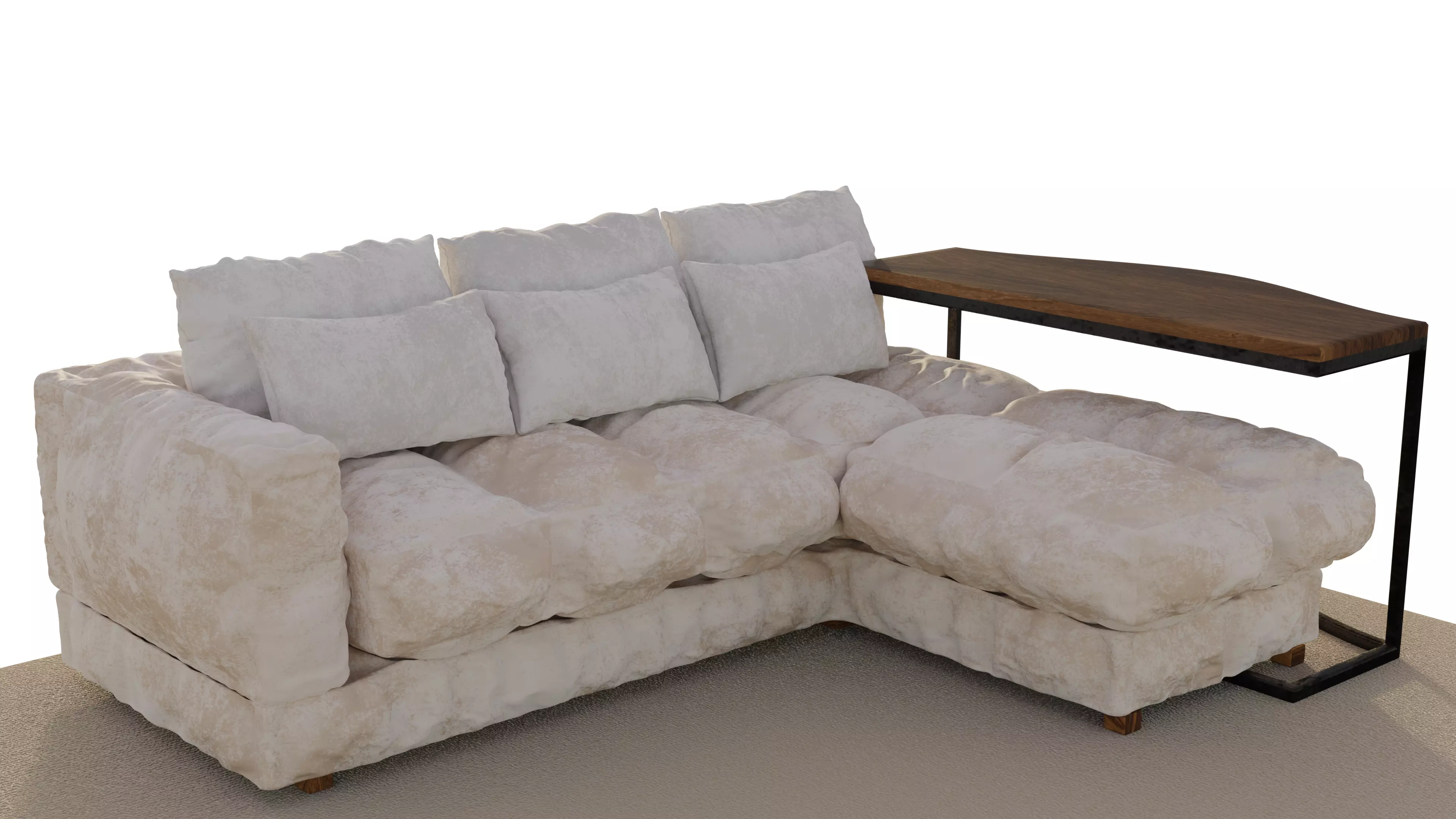 Sofa in warm collors 3D model_0