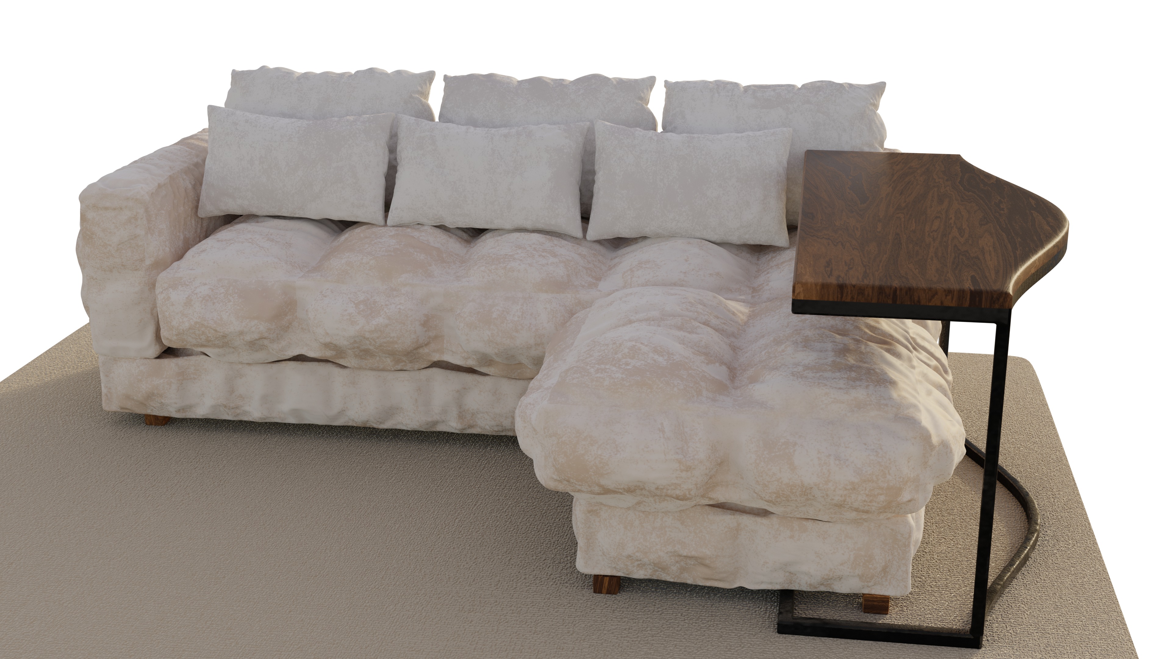 Sofa in warm collors 3D model_2