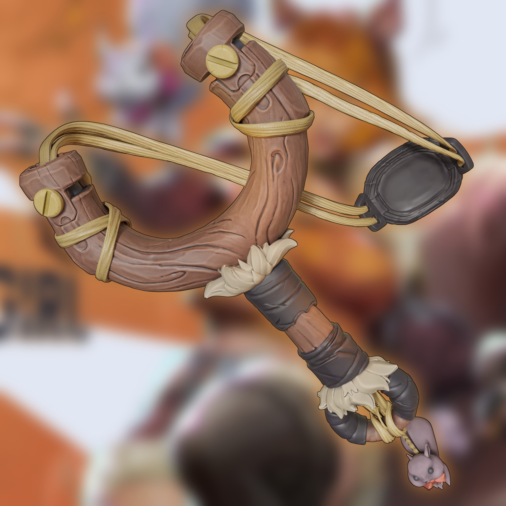 marvel rivals squirrel girl set of cosplay accessories slingshot 3D print model_17