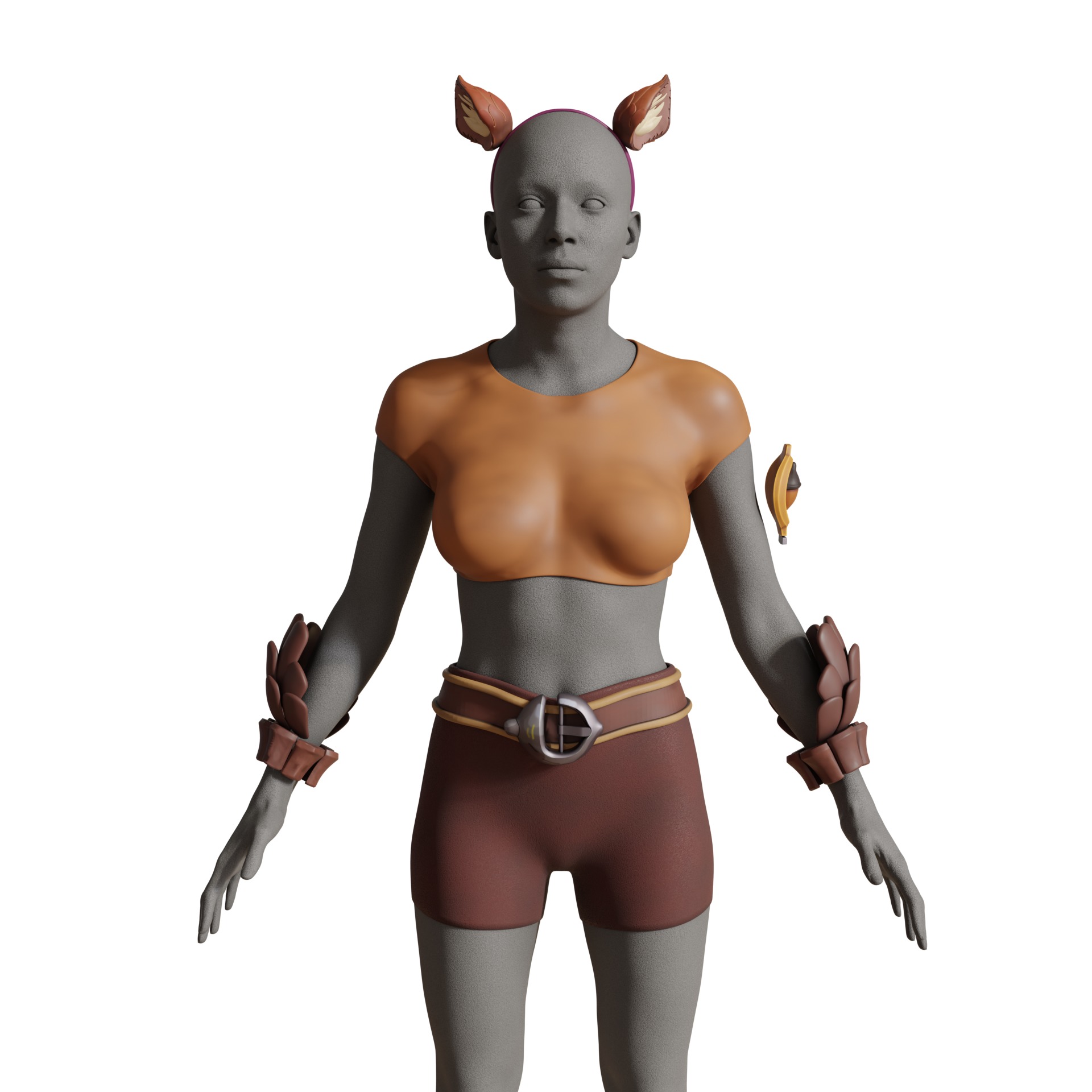 marvel rivals squirrel girl set of cosplay accessories slingshot 3D print model_1