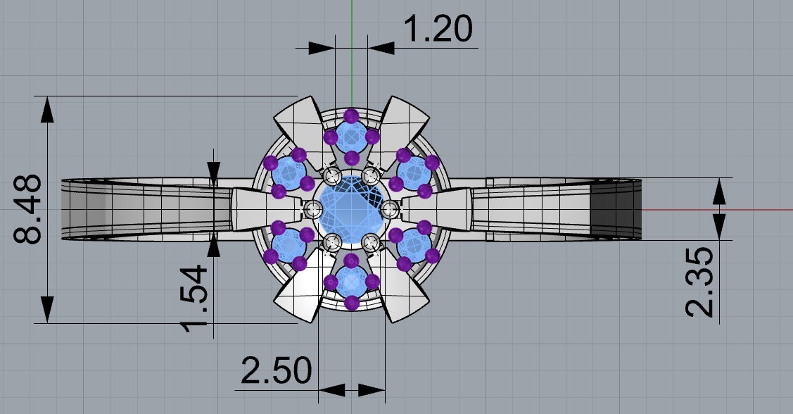 NEW RING COLLECTION WITH STONE-MR03- 3D print model_3