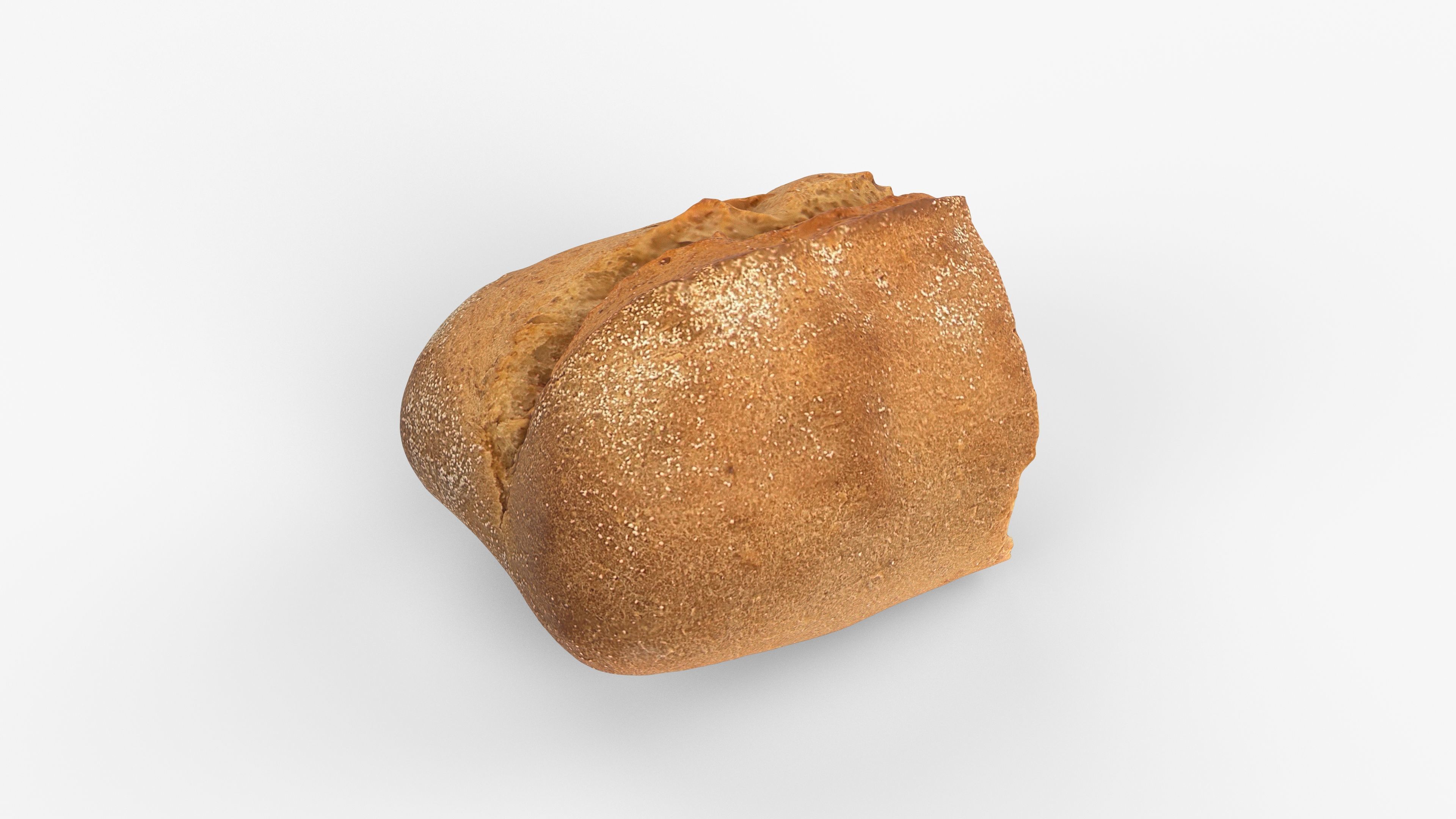 Photorealistic 3D scan of half a rye bread Low-poly 3D model_13