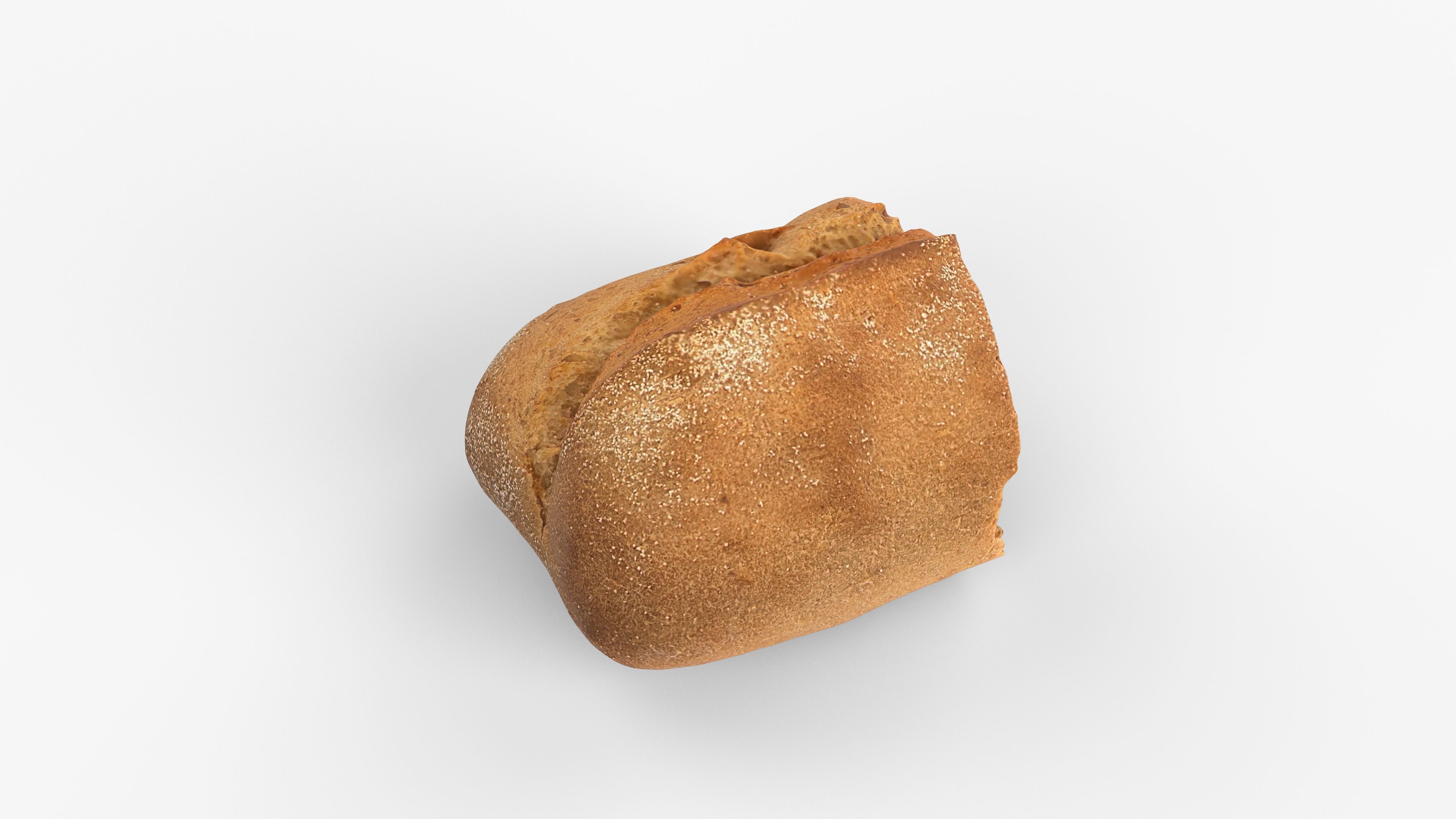 Photorealistic 3D scan of half a rye bread Low-poly 3D model_12