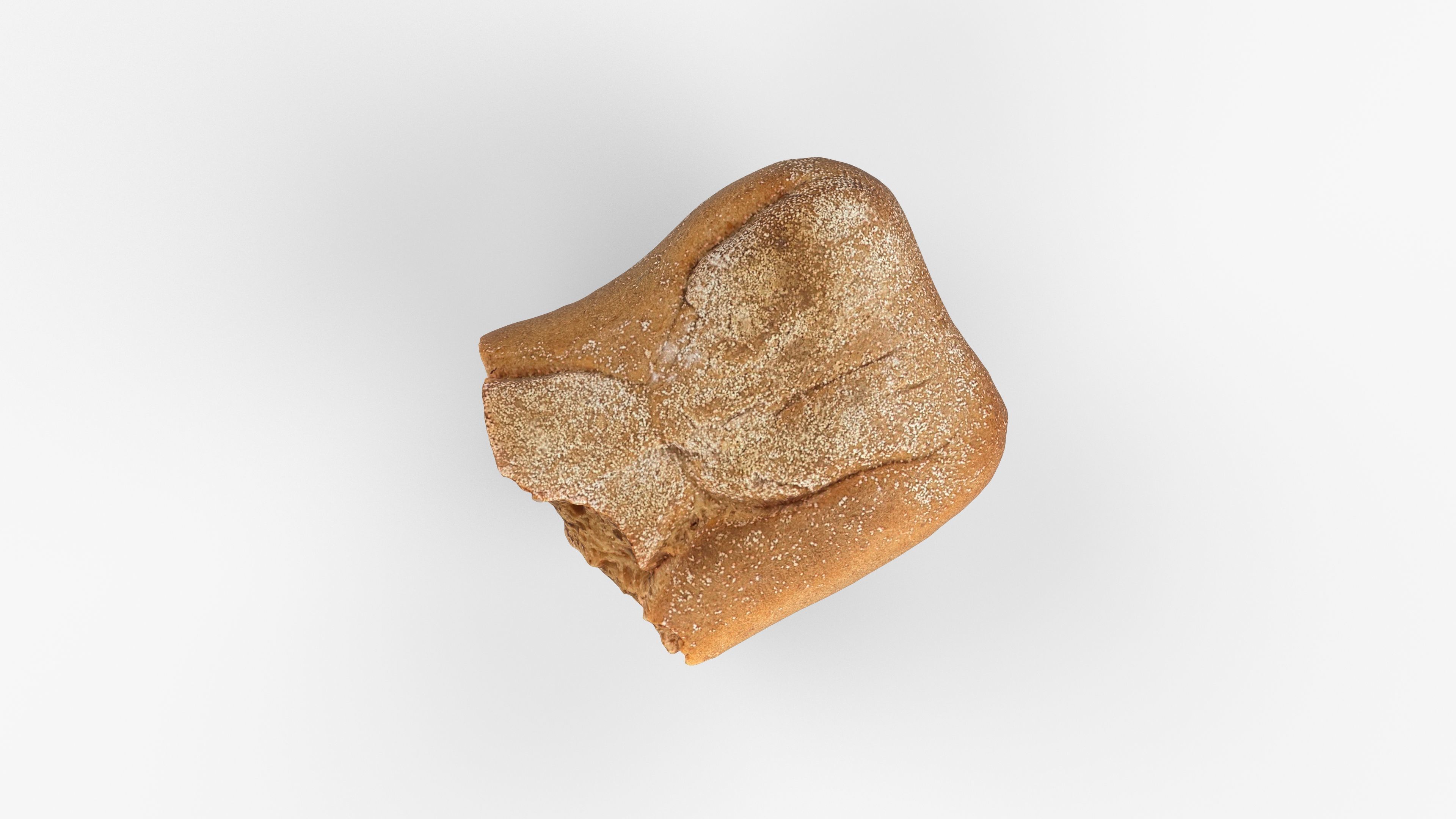Photorealistic 3D scan of half a rye bread Low-poly 3D model_11