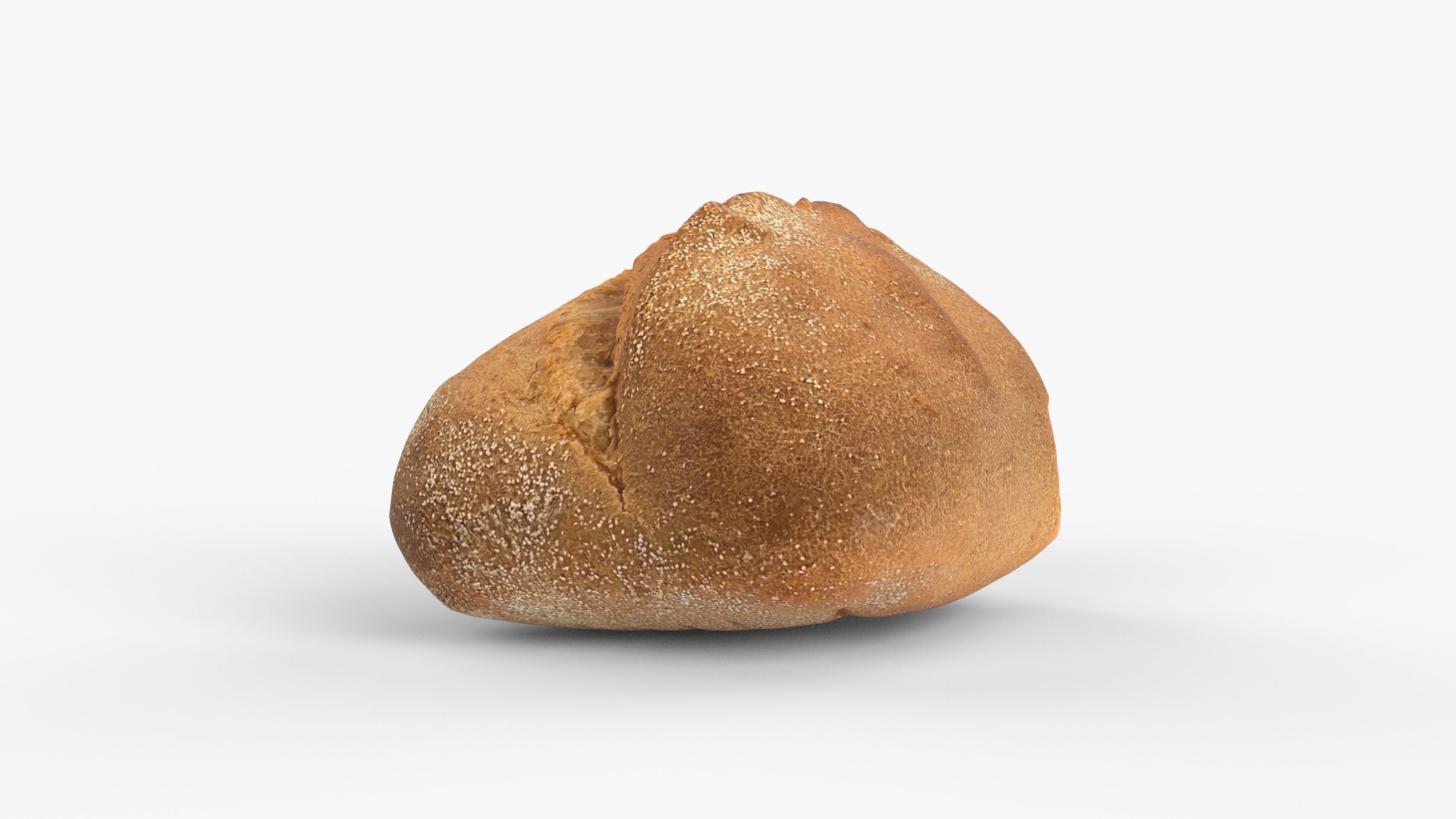 Photorealistic 3D scan of half a rye bread Low-poly 3D model_6
