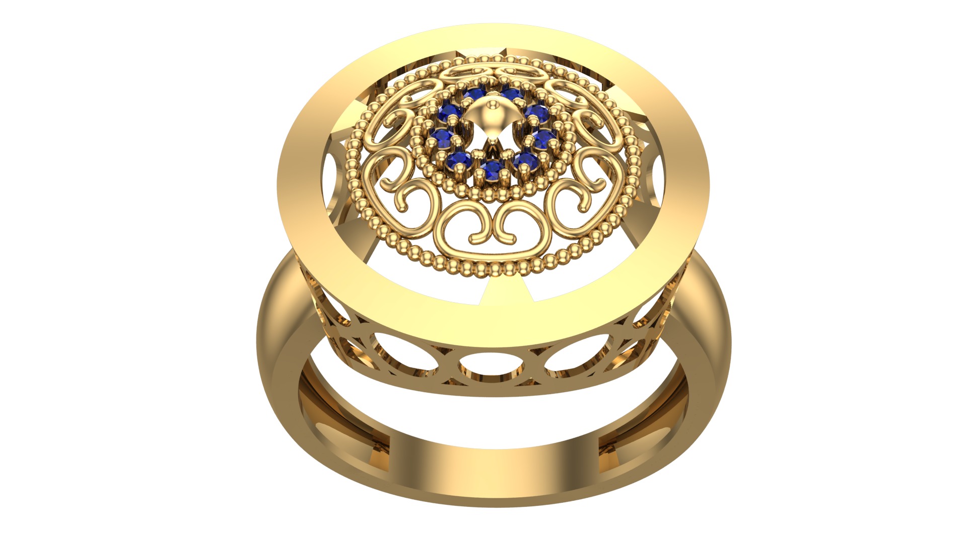NEW RING COLLECTION WITH STONE-MR09- 3D print model_3