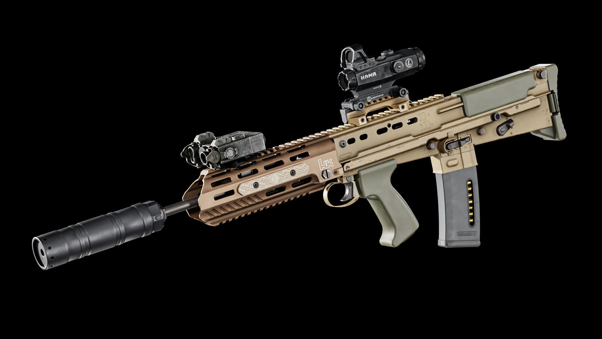 L85A3 Low-poly 3D model_2