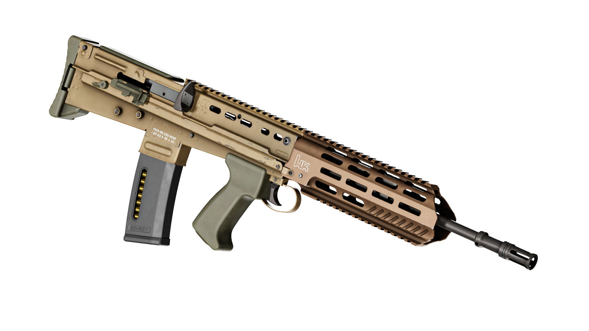 L85A3 Low-poly 3D model_1