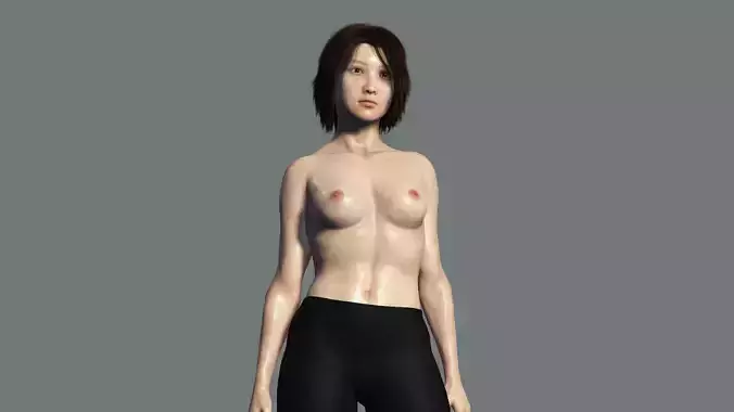 Realistic Animated Japanese Girl 3D model
