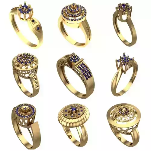 NEW RING COLLECTION WITH STONE-17 PCS-
