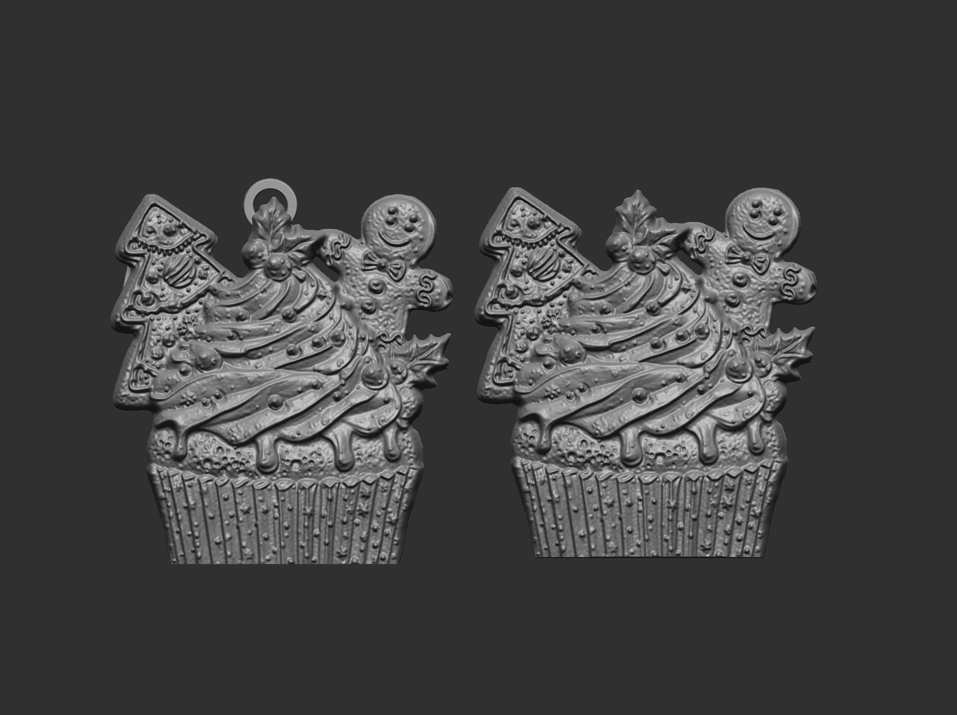 christmas tree cup cake decor  3D print model_8