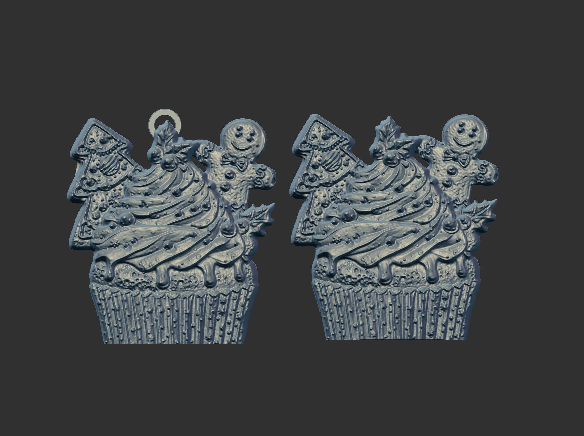 christmas tree cup cake decor  3D print model_4