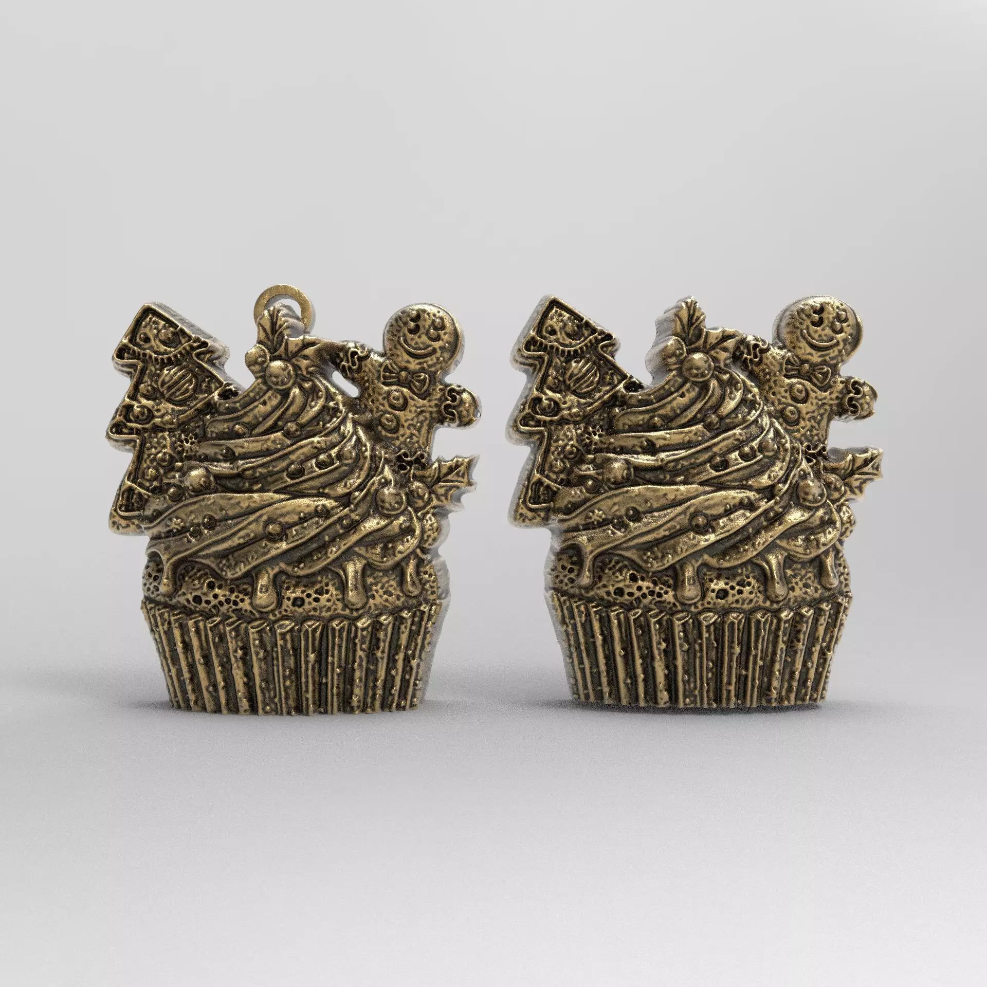 christmas tree cup cake decor  3D print model_0