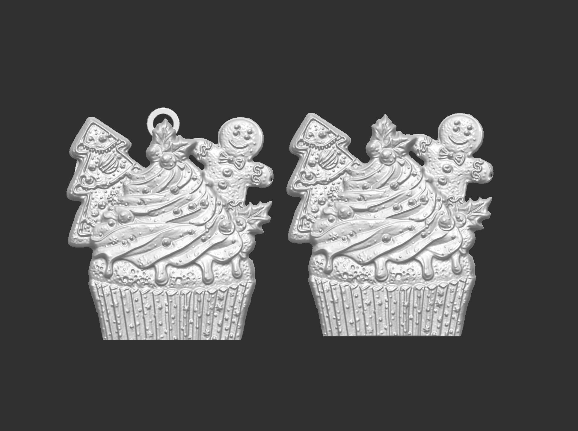 christmas tree cup cake decor  3D print model_6