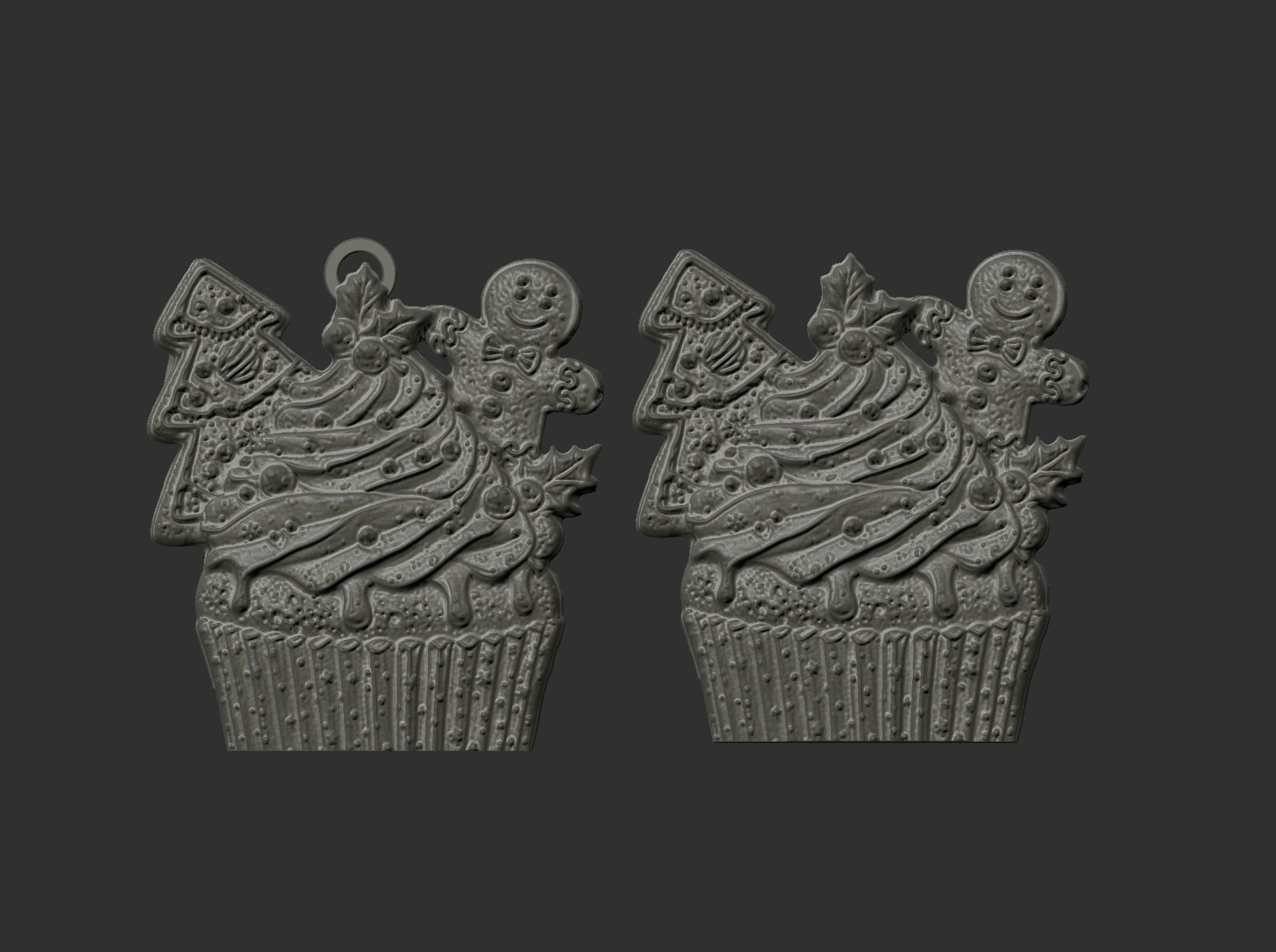 christmas tree cup cake decor  3D print model_5