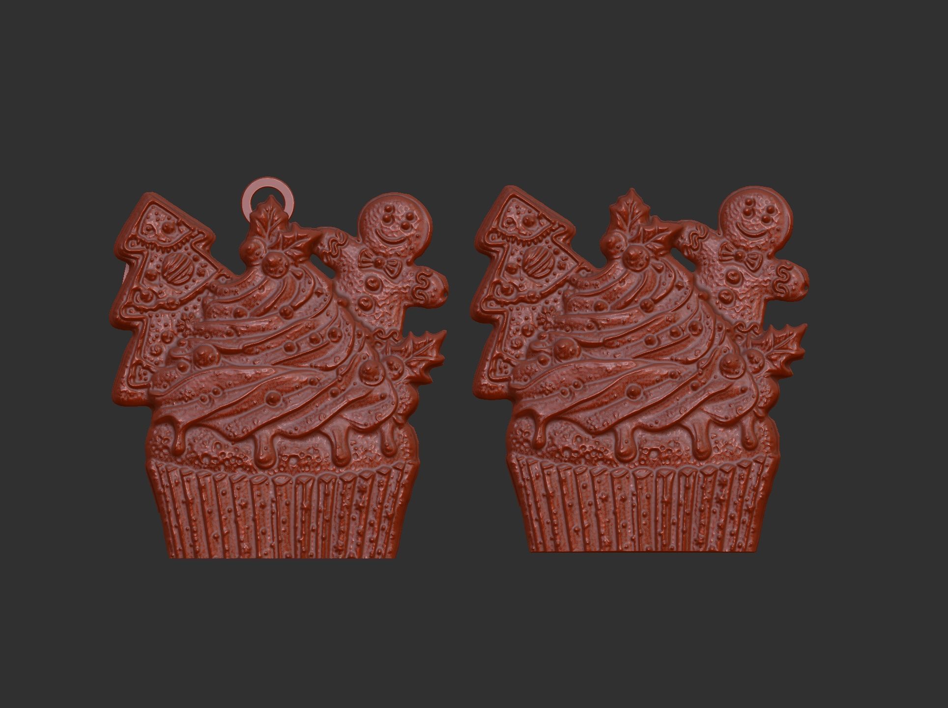 christmas tree cup cake decor  3D print model_3