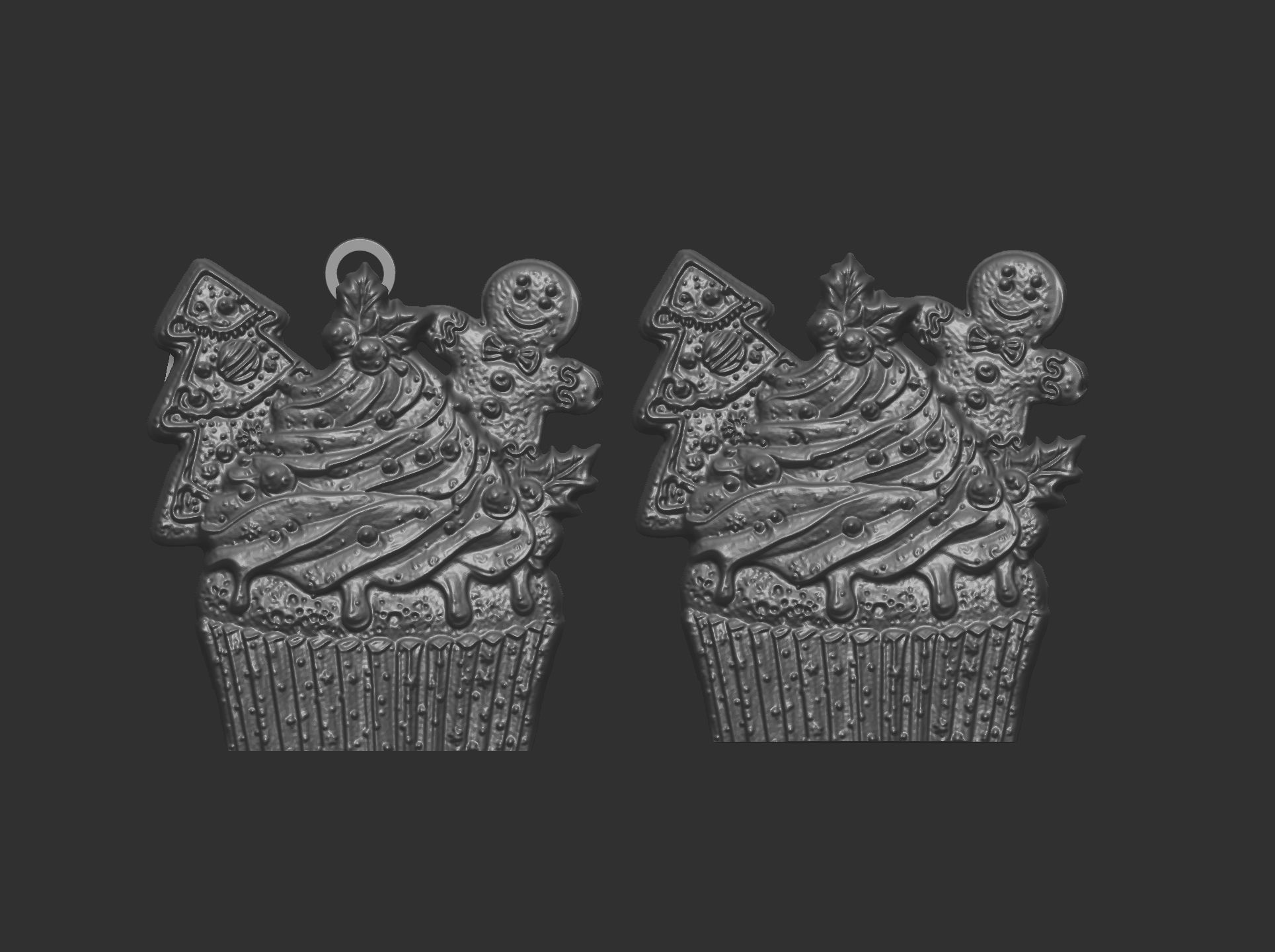 christmas tree cup cake decor  3D print model_7