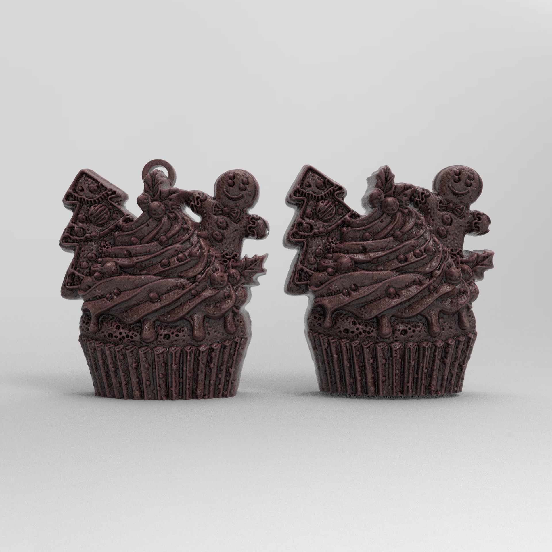 christmas tree cup cake decor  3D print model_2