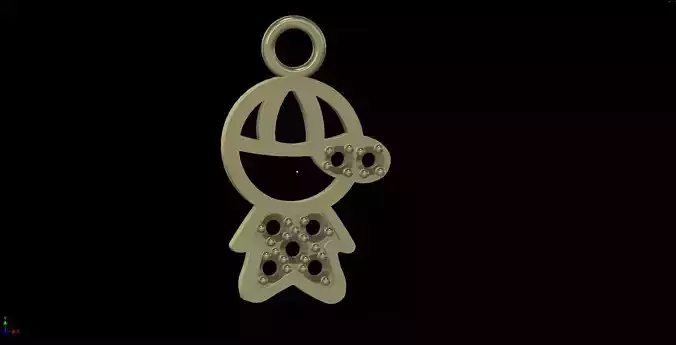 Boy Pendant with Stones