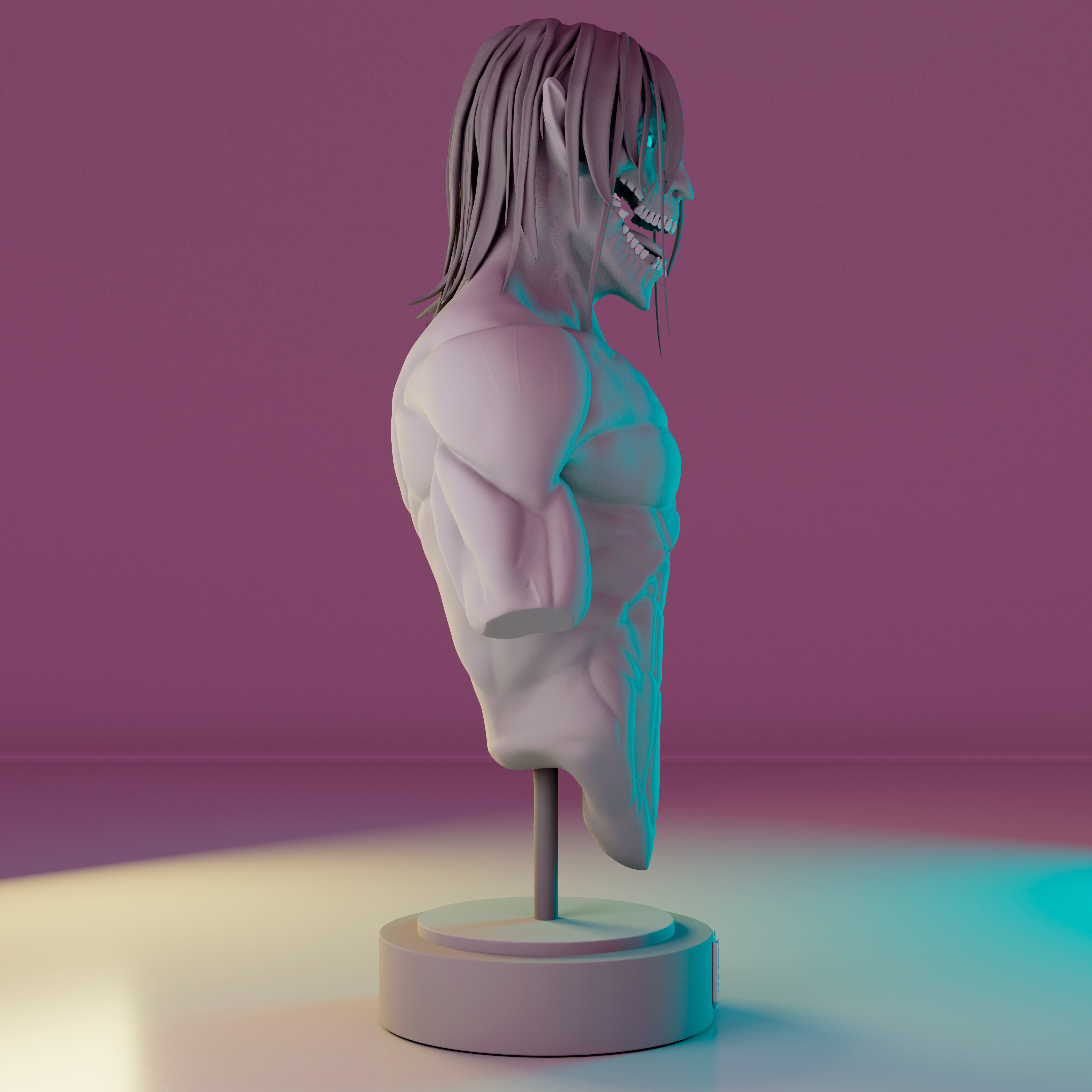 Eren Jaeger Bust 3D print model_2