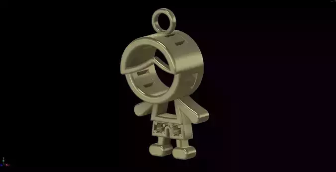 Boy Pendant with a Large Stone