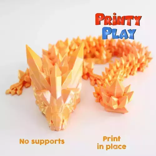 Quartz Crystal Dragon- STL file for 3D Printing