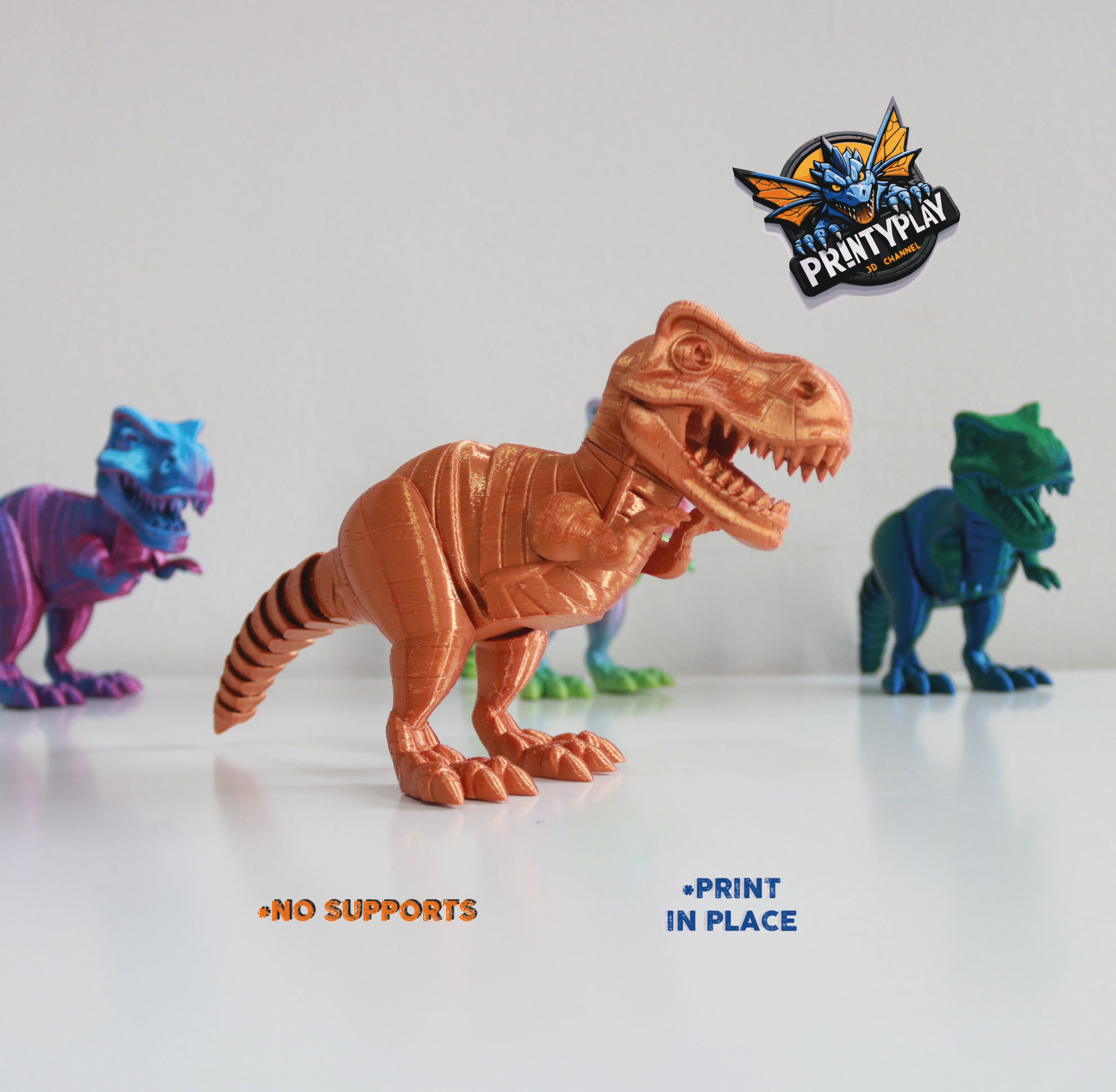 FLEXI TYRANNOSAURUS REX 3D print model_3