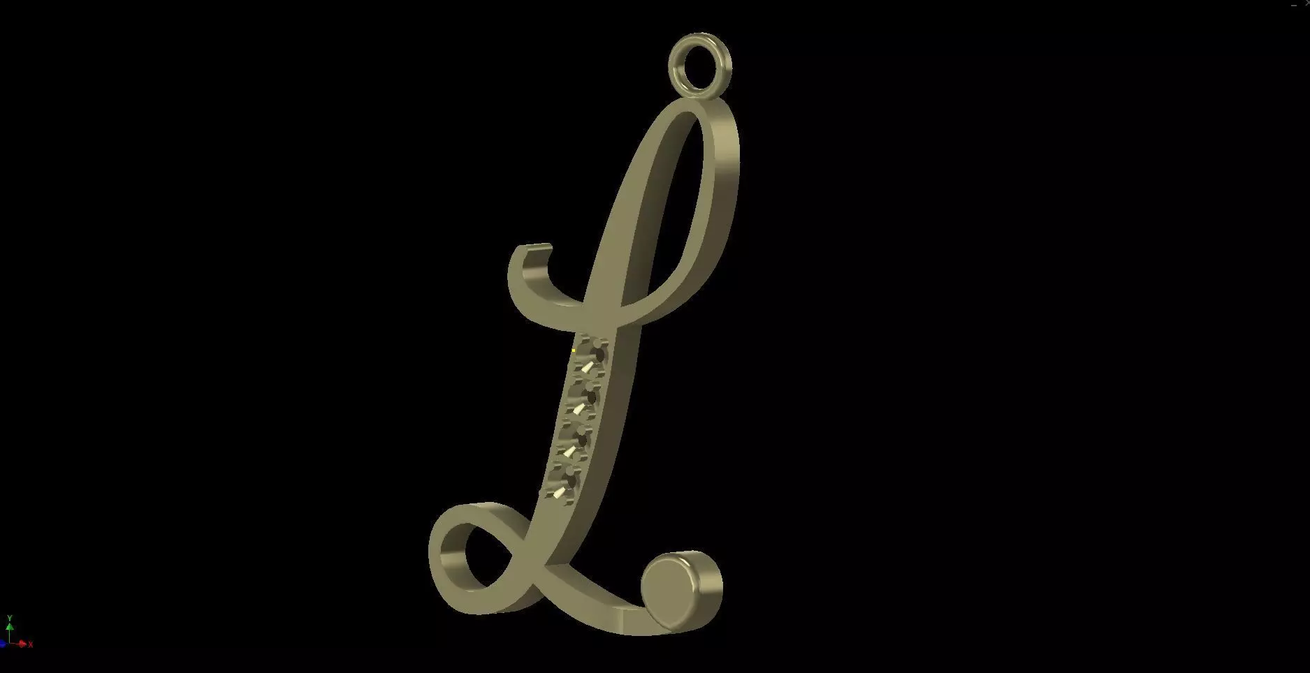 Pendant with Initial L 3D print model_0