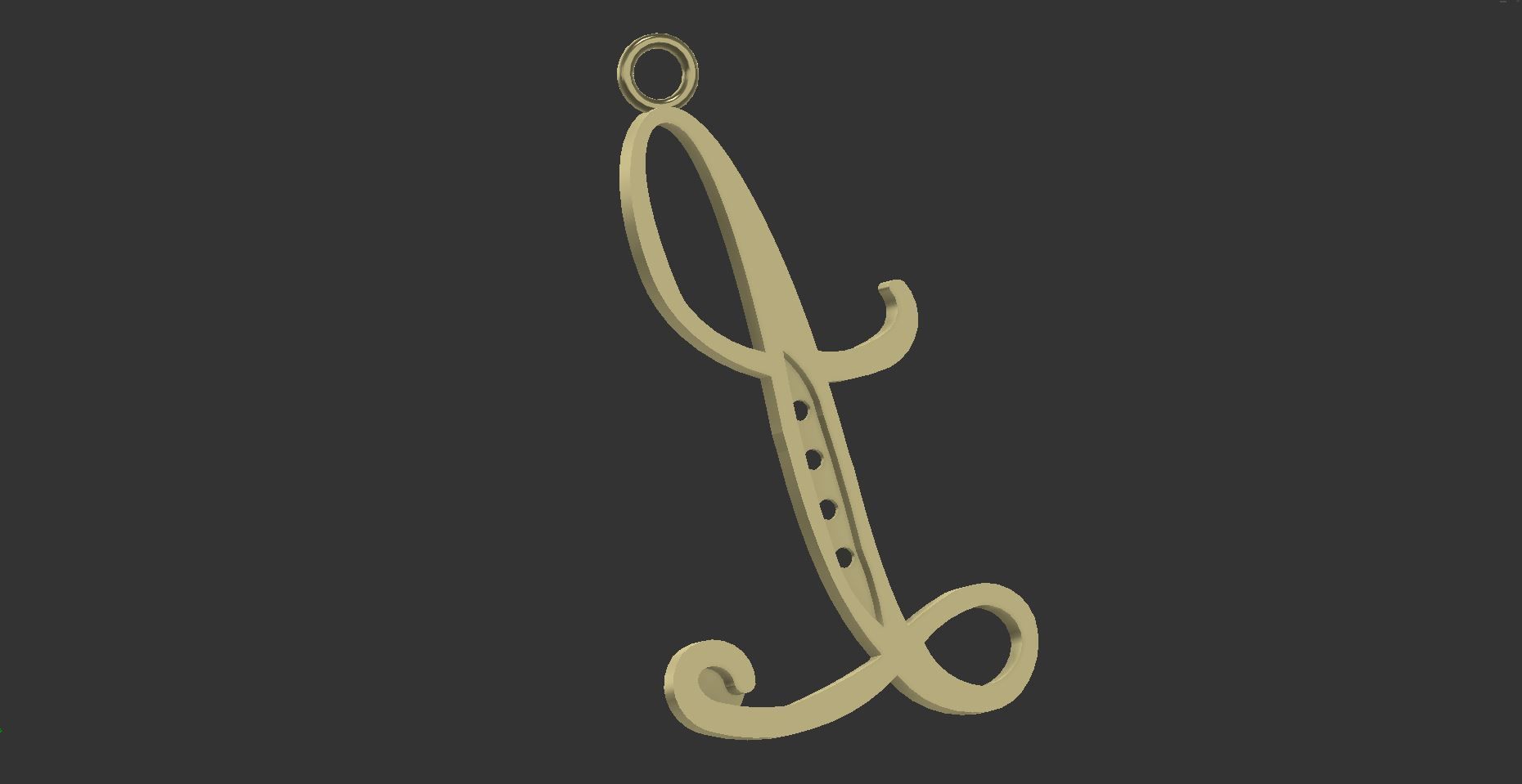  Pendant with Initial L 3D print model_1