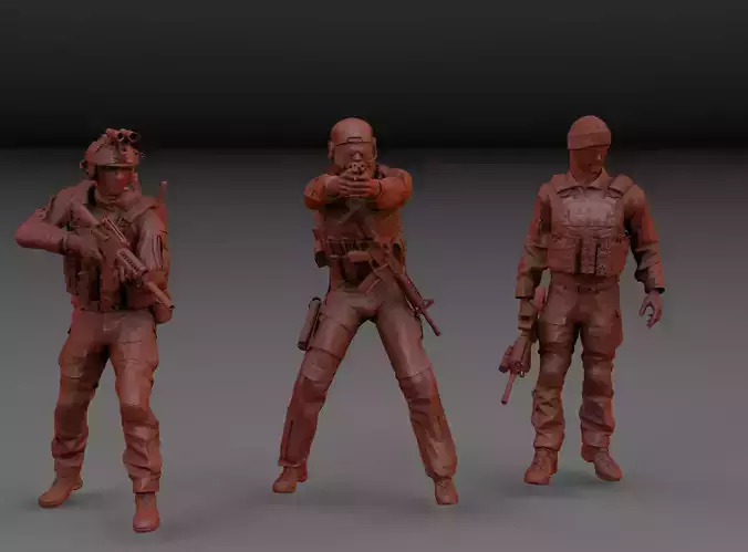 PACK FIGURAS FUERZAS ESPECIALES EN ACCION 3D print model