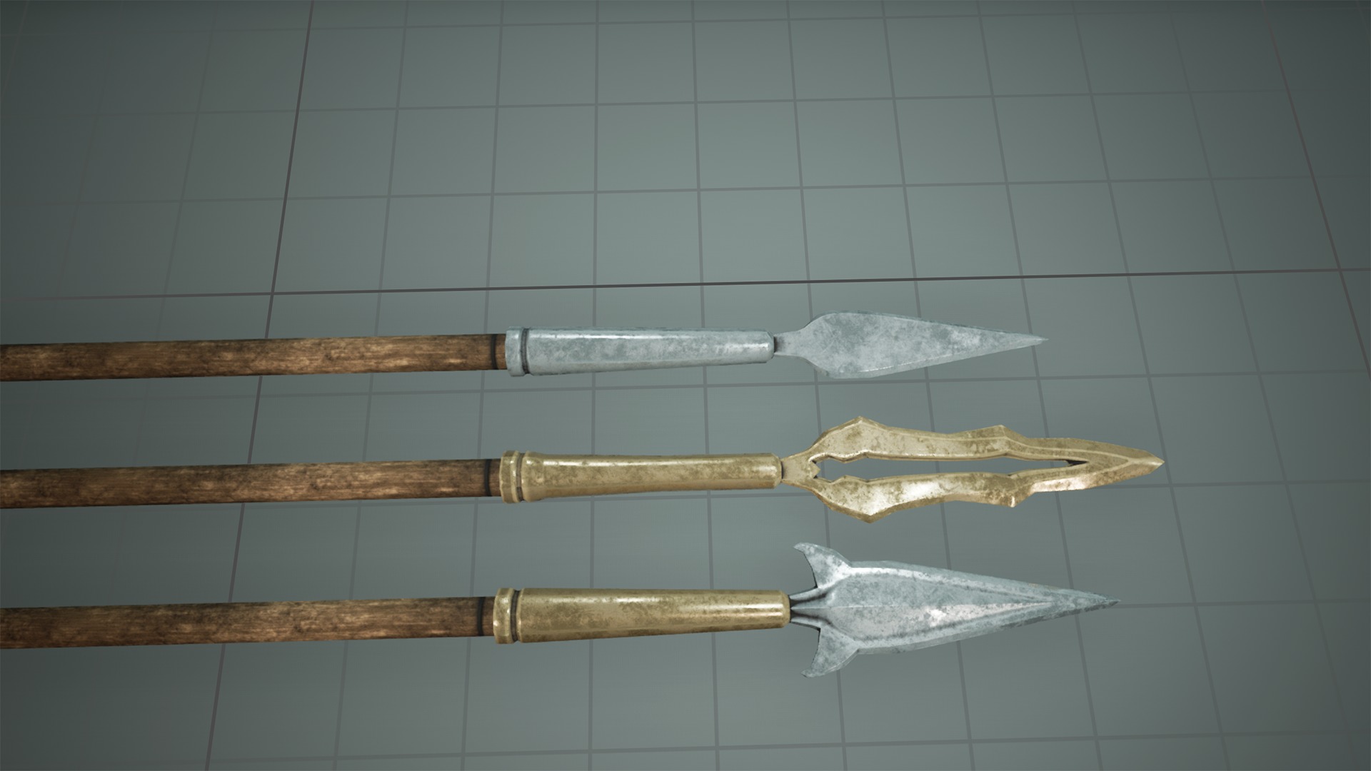 Spear lancet javelin lowpoly weapon game asset fantasy medieval Low-poly 3D model_3
