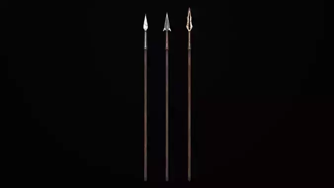 Spear lancet javelin lowpoly weapon game asset fantasy medieval