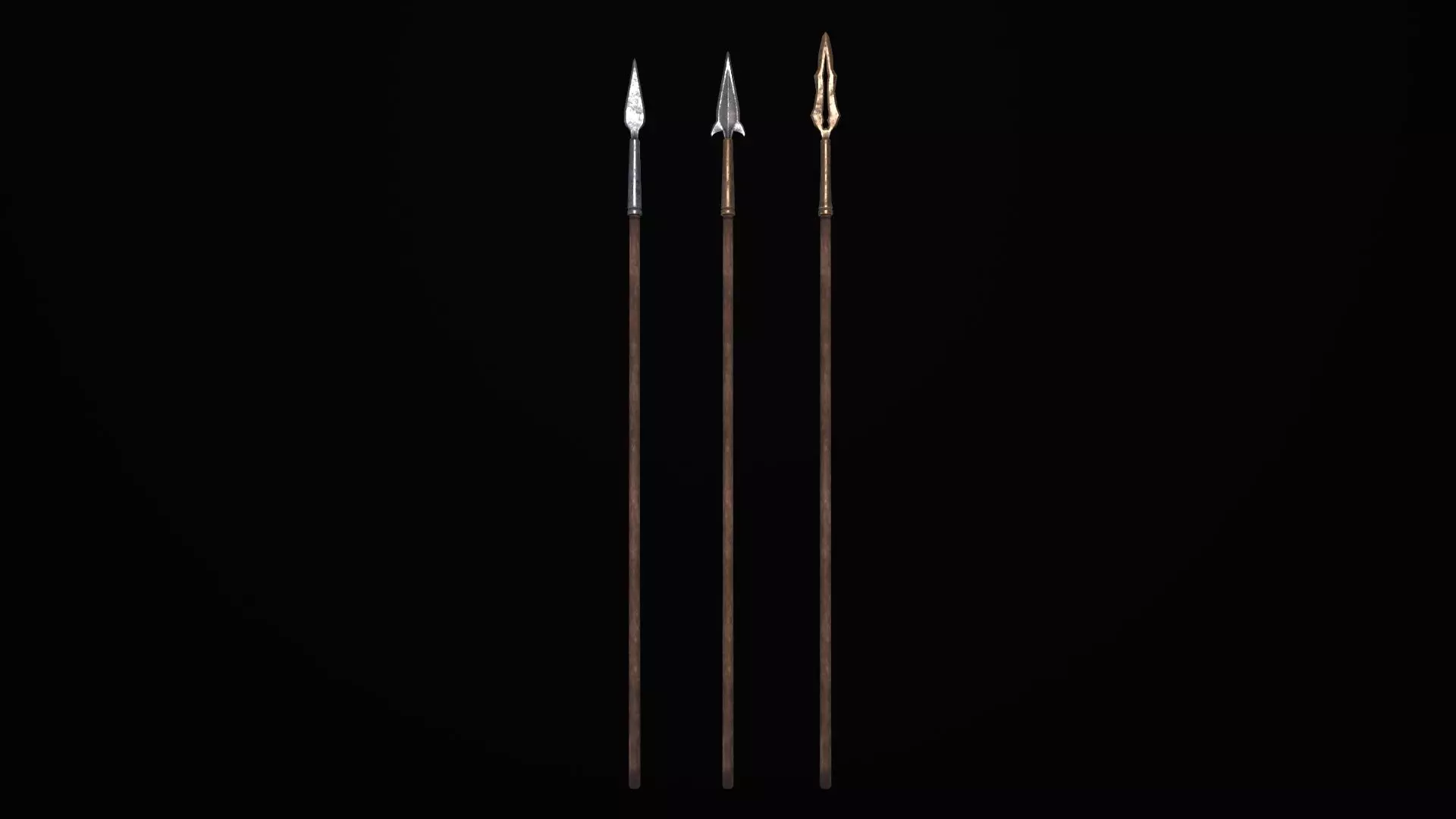 Spear lancet javelin lowpoly weapon game asset fantasy medieval Low-poly 3D model_0