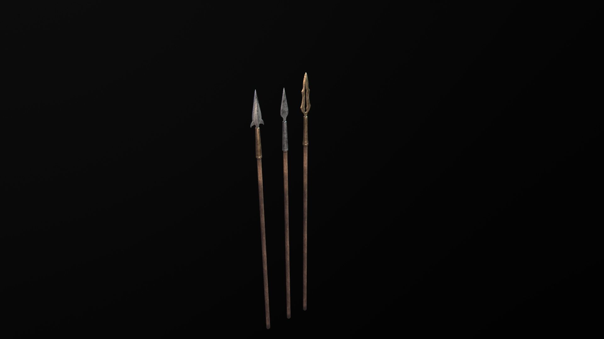 Spear lancet javelin lowpoly weapon game asset fantasy medieval Low-poly 3D model_5
