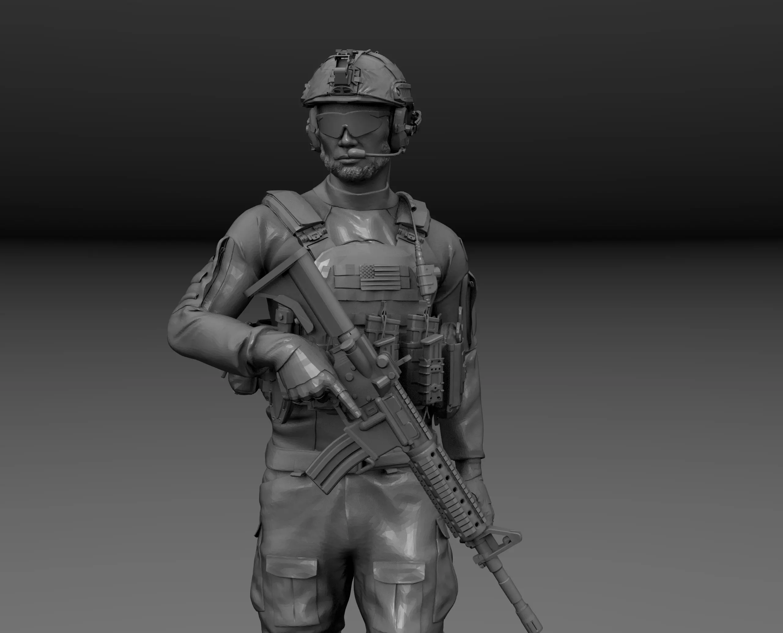 SOLDADO FUERZAS ESPECIALES AMERICANO ANDANDO V5 3D print model_0
