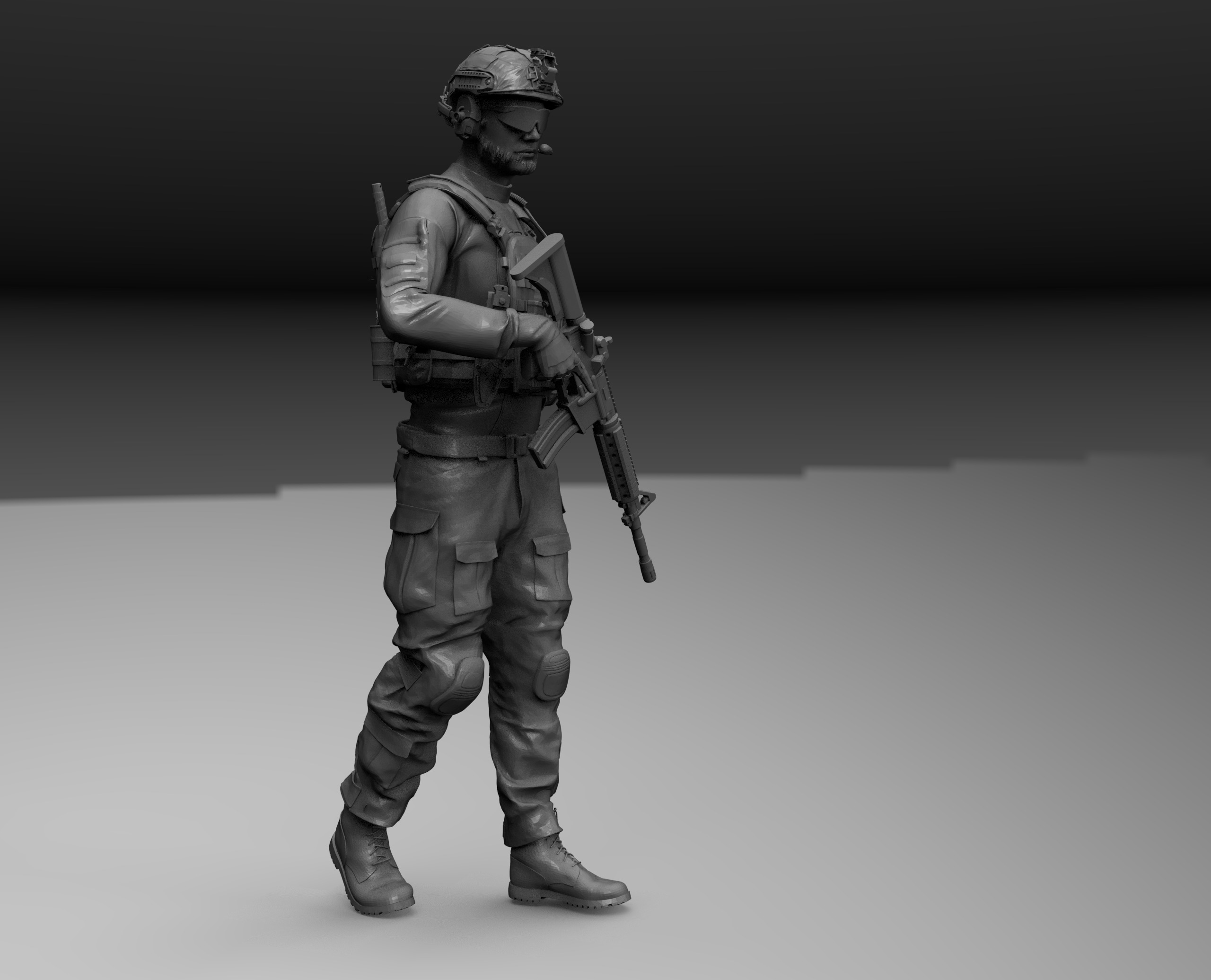 SOLDADO FUERZAS ESPECIALES AMERICANO ANDANDO V5 3D print model_3