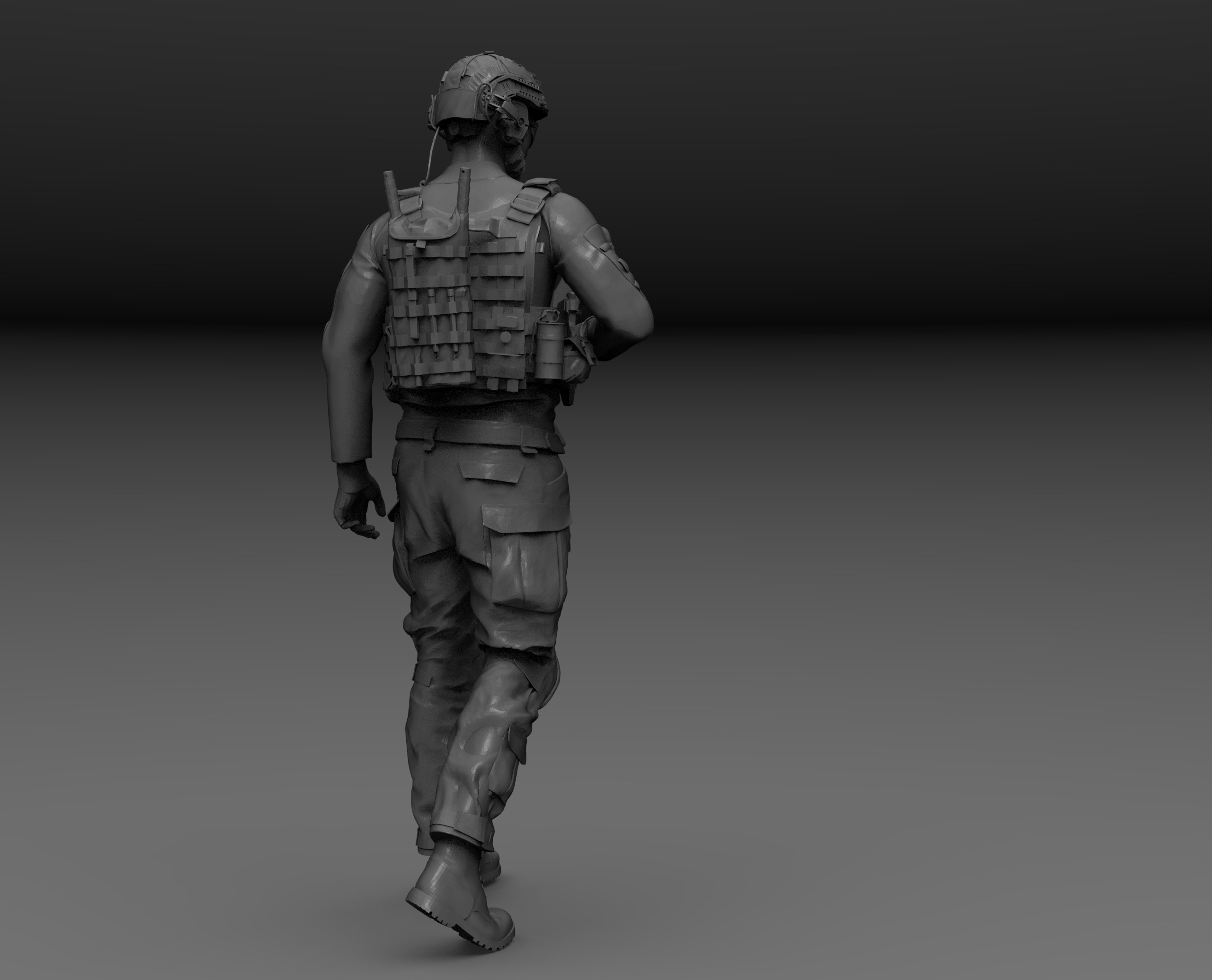 SOLDADO FUERZAS ESPECIALES AMERICANO ANDANDO V5 3D print model_4