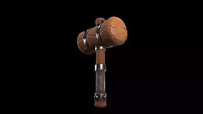 Stylized toon hammer weapon handpainted fantasy medieval 