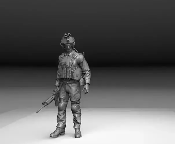 SOLDADO FUERZAS ESPECIALES ANDANDO AGARRANDO M4A1 3D print model