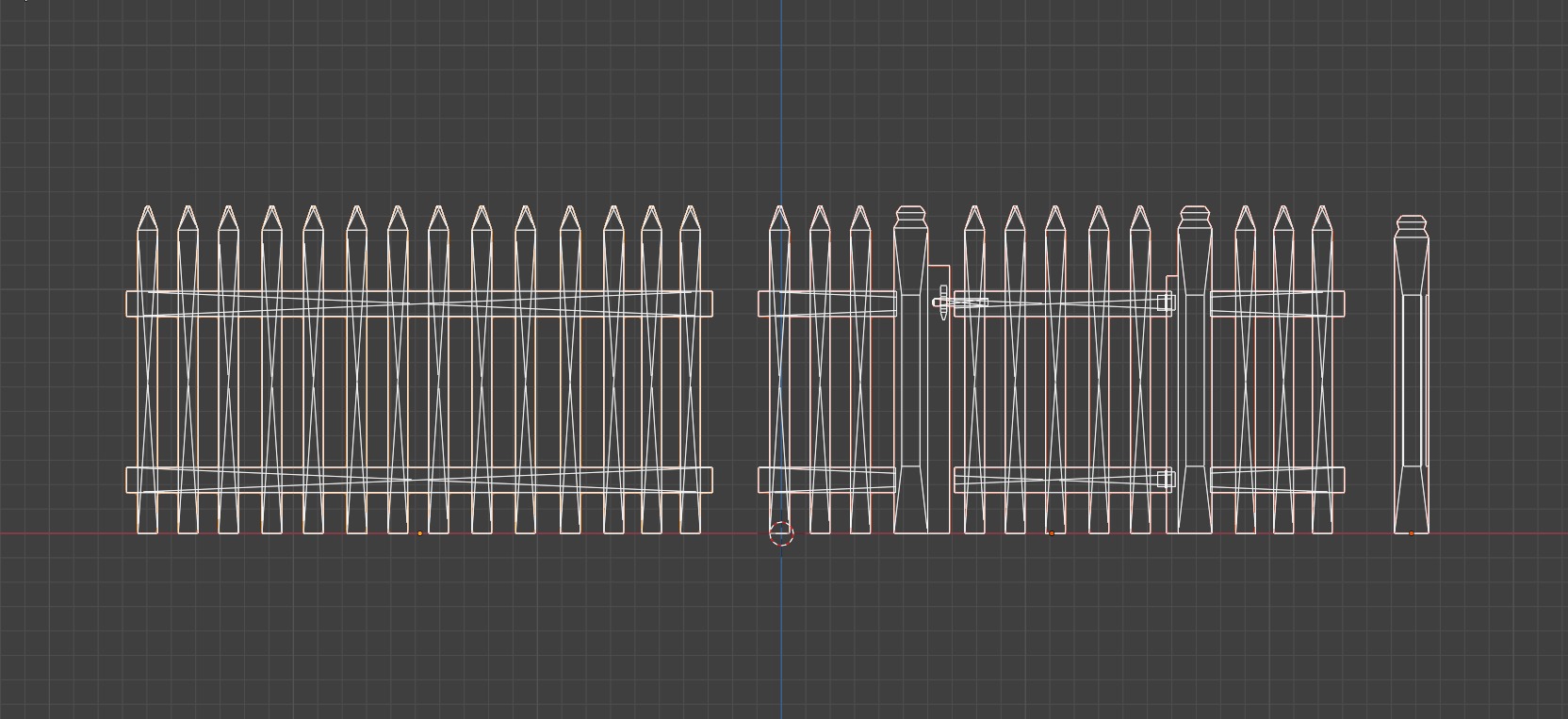 Old Wooden Fence Modular Free low-poly 3D model_2
