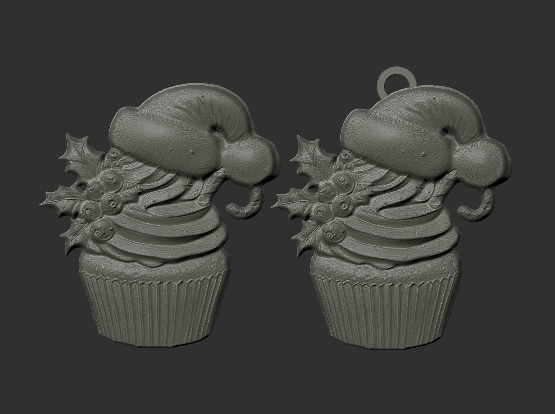 christmas tree cup cake decor 2  3D print model_4